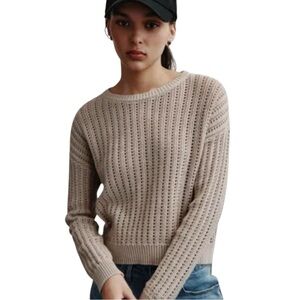 DKNY Open Stitch Crew Neck Long Sleeve Sweater